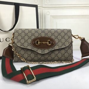 <AUTHENTIC>Gucci Horsebit 1955 Small Shoulder Bag in Brown